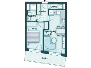 Pronájem bytu 2+kk, Praha, Perucká, 46 m2