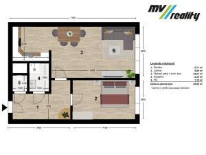 Prodej bytu 2+kk, Nymburk, Růžová, 42 m2