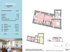 Pronájem bytu 2+kk, Miličín, 53 m2