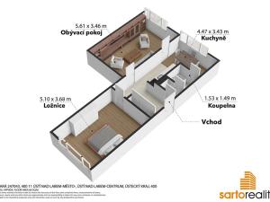 Prodej bytu 2+1, Ústí nad Labem, Stará, 61 m2