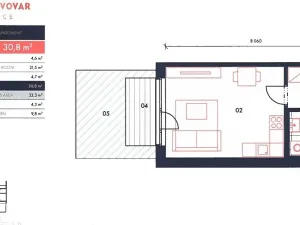 Pronájem bytu 1+kk, Praha - Nusle, Muzikova, 32 m2