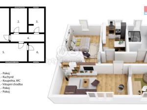 Pronájem bytu 3+1, Nové Město nad Metují, Malecí, 57 m2