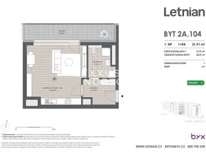 Prodej bytu 1+kk, Praha - Letňany, Tupolevova, 34 m2
