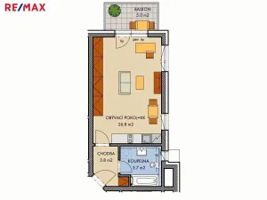Pronájem bytu 1+kk, Praha - Dolní Měcholupy, Honzíkova, 37 m2