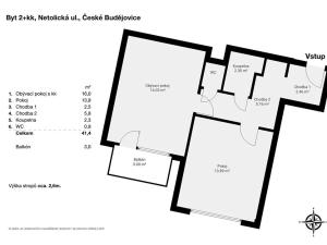 Prodej bytu 2+kk, České Budějovice, Netolická, 41 m2