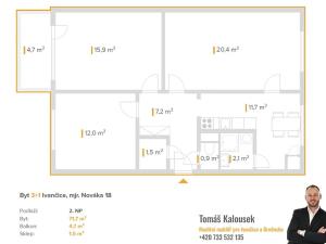 Prodej bytu 3+1, Ivančice, mjr. Nováka, 71 m2