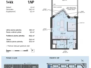 Prodej bytu 1+kk, Brno, Rybářská, 38 m2