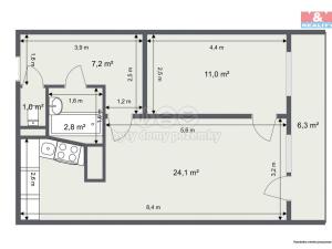 Prodej bytu 2+1, Teplice, Alejní, 46 m2