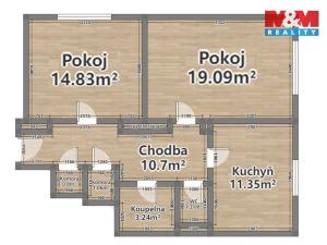 Pronájem bytu 2+1, Rokycany - Nové Město, Barákova, 64 m2