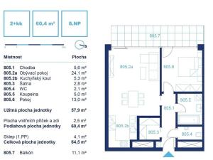 Pronájem bytu 2+kk, Brno, Lidická, 61 m2