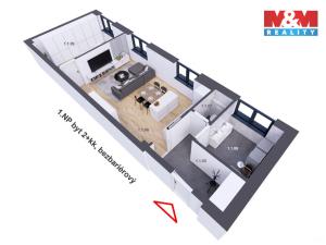 Prodej bytu 2+kk, Praha - Holyně, náměstí Pod lípou, 61 m2