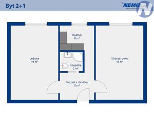 Pronájem bytu 2+1, České Budějovice, Polní, 52 m2