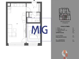 Prodej bytu 2+kk, Brno, Vranovská, 46 m2