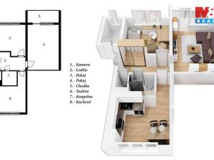 Pronájem bytu 2+1, Praha - Točná, K Závorám, 63 m2