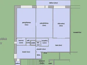 Pronájem bytu 3+1, Praha, Podolská, 115 m2
