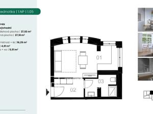 Pronájem bytu 1+kk, Praha - Liboc, Jenečská, 28 m2