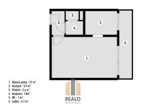 Prodej bytu 1+1, Slaný, Vítězná, 44 m2