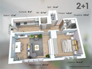Pronájem bytu 2+kk, Praha - Vršovice, Vršovická, 55 m2