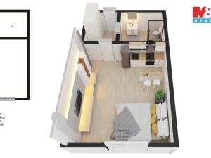 Prodej bytu 1+kk, Písek - Budějovické Předměstí, Za Pazdernou, 18 m2
