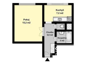 Pronájem bytu 1+1, Kolín, Dělnická, 34 m2