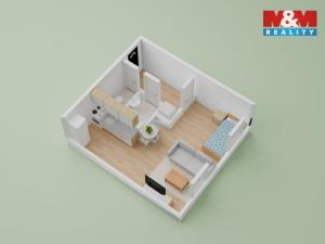 Prodej bytu 1+kk, Teplice - Trnovany, Unčínská, 31 m2