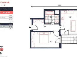 Pronájem bytu 2+kk, Praha - Nusle, Muzikova, 57 m2