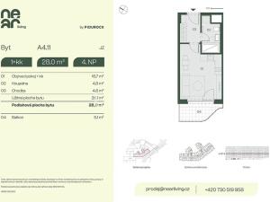 Prodej bytu 1+kk, Praha - Libeň, Na kopečku, 26 m2