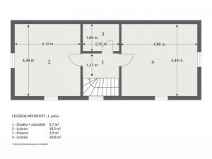 Pronájem rodinného domu, Zlonín, Hlavní, 78 m2