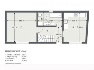 Pronájem rodinného domu, Zlonín, Hlavní, 78 m2