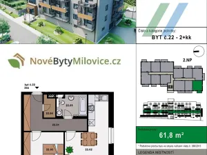 Prodej bytu 2+kk, Milovice, 63 m2