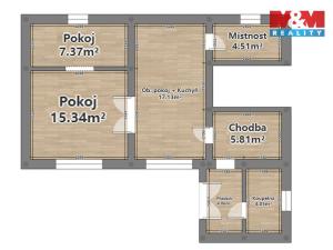 Pronájem rodinného domu, Srby, 60 m2