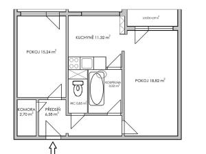 Prodej bytu 2+1, Praha - Kobylisy, Taussigova, 59 m2
