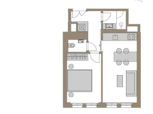 Pronájem bytu 2+kk, Praha - Vršovice, Na spojce, 42 m2