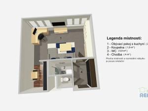 Pronájem bytu 1+kk, Praha - Černý Most, Doležalova, 34 m2