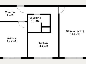 Prodej bytu 2+1, Chomutov, Kamenný vrch, 58 m2