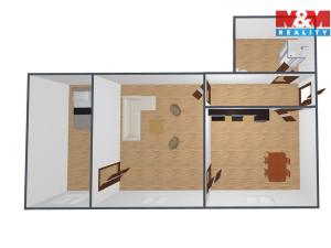 Pronájem bytu 2+1, Týniště nad Orlicí, Mírové nám., 52 m2