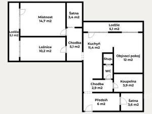 Prodej bytu 3+kk, Most, Brněnská, 81 m2