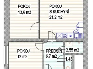 Pronájem bytu 3+kk, Brno, Krameriova, 58 m2