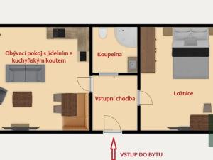 Pronájem bytu 2+kk, Plzeň, Na Roudné, 46 m2