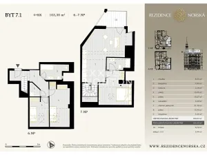 Prodej bytu 4+kk, Praha - Vršovice, Norská, 103 m2