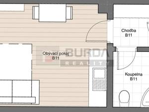 Pronájem bytu 1+kk, Neratovice, 26 m2