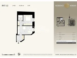 Prodej bytu 2+kk, Praha - Vršovice, Norská, 43 m2