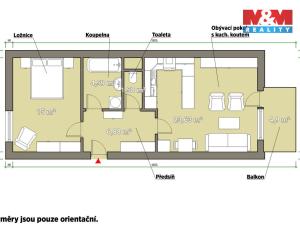 Pronájem bytu 2+kk, Praha - Motol, Lékařská, 51 m2