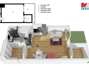 Pronájem bytu 1+kk, Praha, Polská, 32 m2