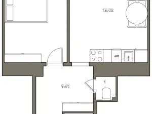 Pronájem bytu 2+kk, Praha - Žižkov, Baranova, 47 m2