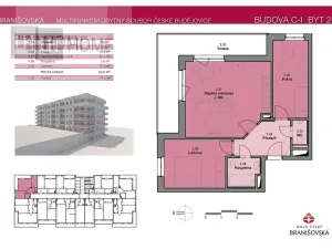 Prodej bytu 3+kk, České Budějovice, Čakovská, 14439 m2
