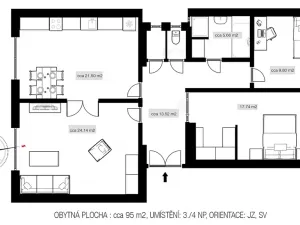 Prodej bytu 4+kk, Hradec Králové, třída Karla IV., 95 m2