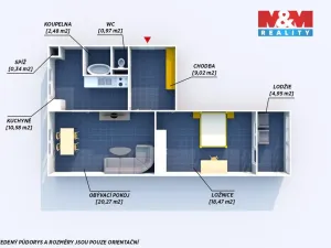 Prodej bytu 2+1, Plzeň, Sokolovská, 62 m2