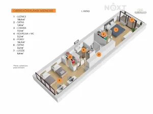 Pronájem bytu 3+kk, Praha - Vysočany, Podnádražní, 100 m2