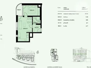 Prodej bytu 2+kk, Praha - Radlice, U Komína, 45 m2